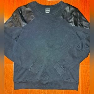 Zara Vegan Leather Sweatshirt